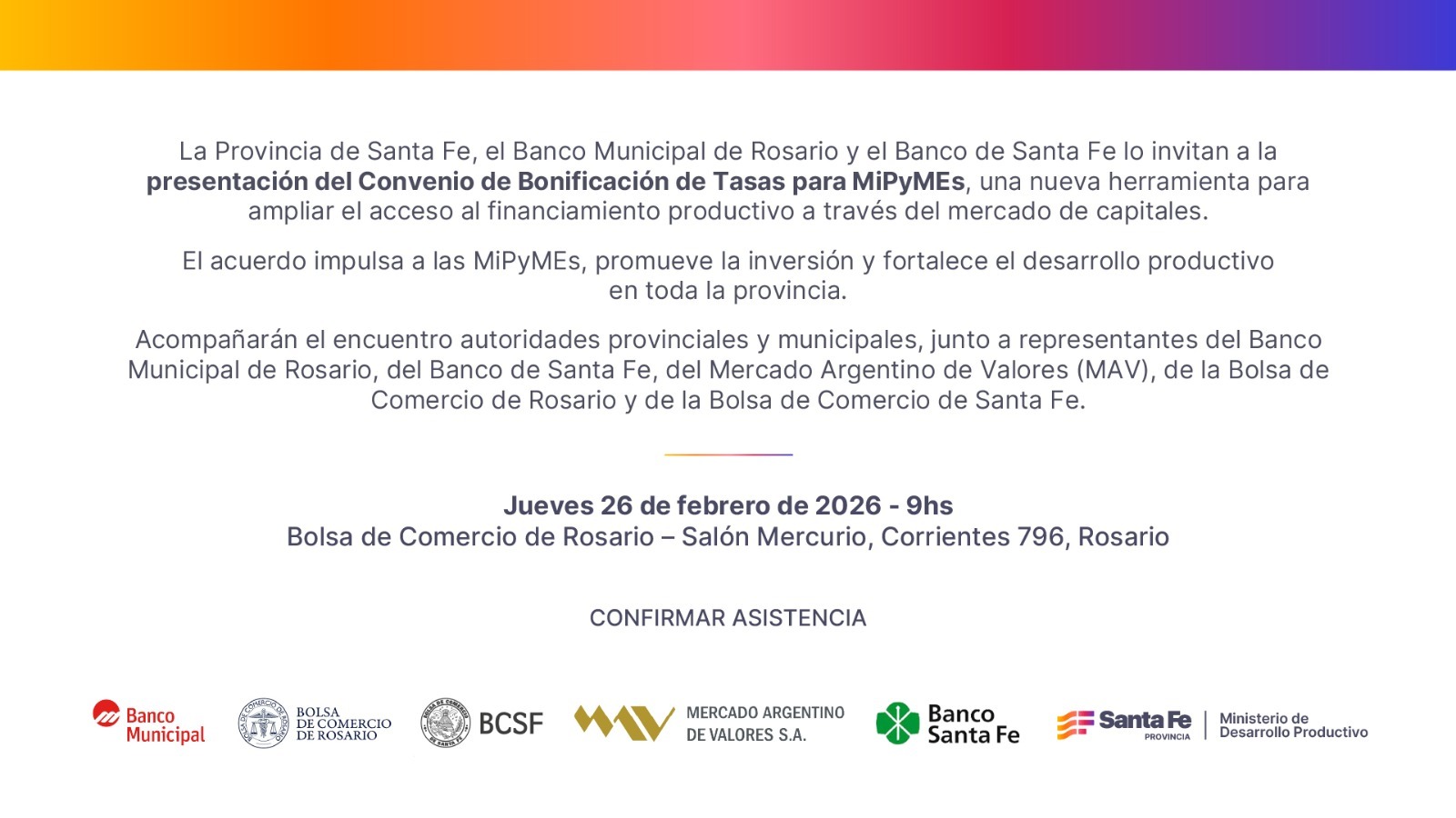Convenio de Bonificación de Tasas para MiPyMEs